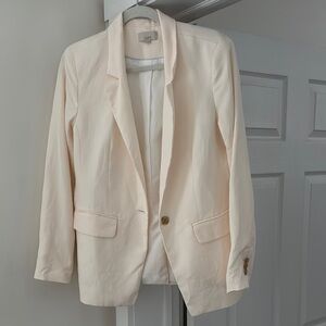 LOFT Cream Blazer Tailored Fit Light Material